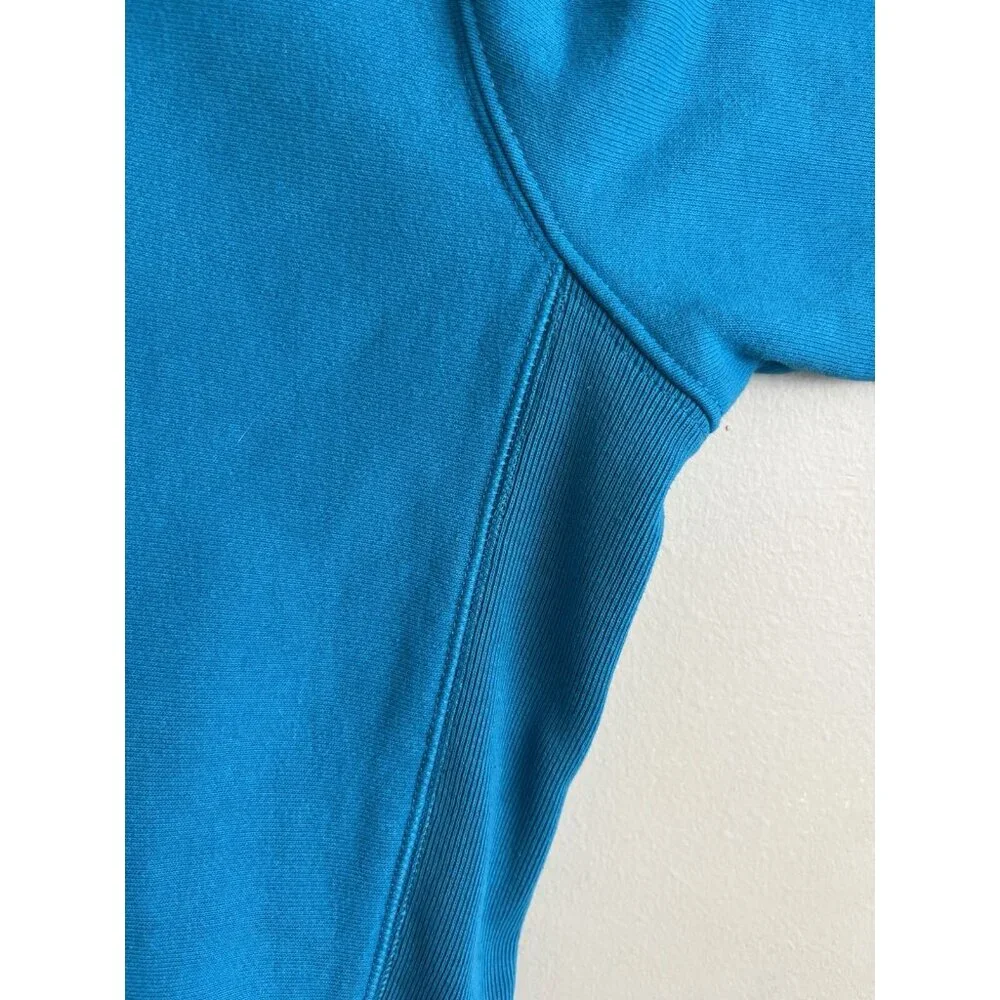 Champion Reverse Weave Arm Spell Out Crew Neck Sweatshirt Aqua Size Large - Picture 4 of 9